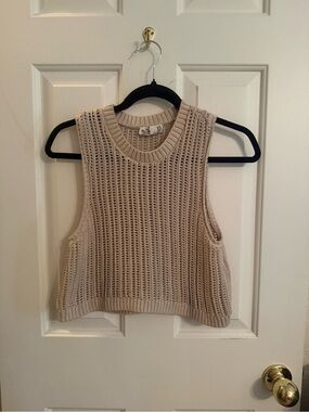 Hollister Beige Crochet Knit Tank Top